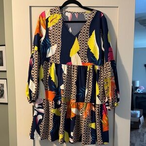 Colorful Geometric Patterned Dress